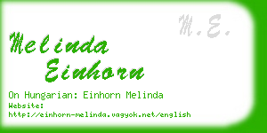 melinda einhorn business card